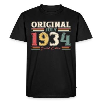 90th Birthday Original July 1934 Born 1934 - Men's Premium Organic T-Shirt - black - Front - Nico (187cm)