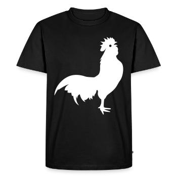 Silhouette d’animal coq - T-shirt Premium bio Homme - noir - Devant - Nico (187cm)