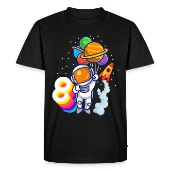 Astronaut 8th Birthday Space Boy Gift - Men's Premium Organic T-Shirt - black - Front - Nico (187cm)