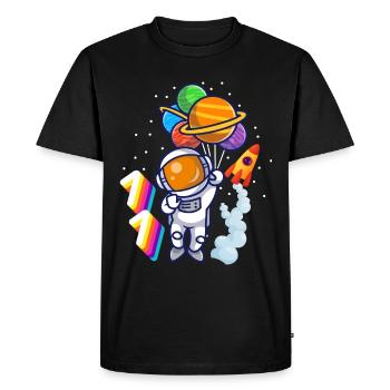 Astronaut 11th Birthday Space Boy Gift - Men's Premium Organic T-Shirt - black - Front - Nico (187cm)