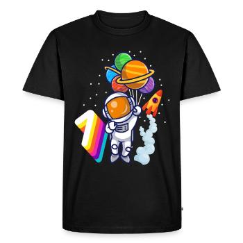 Astronaut 1st Birthday Space Boy Gift - Men's Premium Organic T-Shirt - black - Front - Nico (187cm)