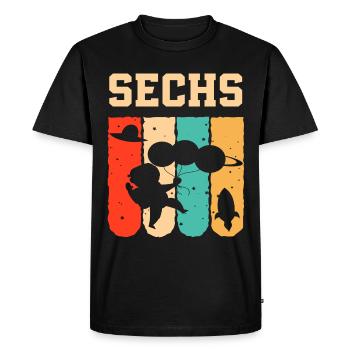 Astronaut 6th Birthday Space Boy Gift - Men's Premium Organic T-Shirt - black - Front - Nico (187cm)