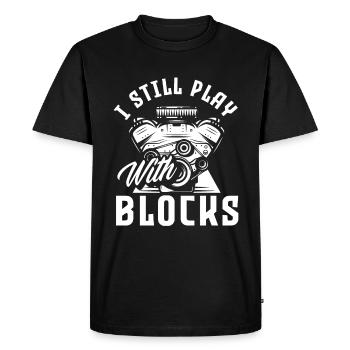 Moteurs de mécanicien automobile - T-shirt Premium bio Homme - noir - Devant - Nico (187cm)