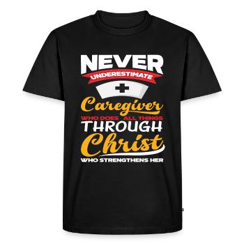 Jésus soignant chrétien - T-shirt Premium bio Homme - noir - Devant - Nico (187cm)