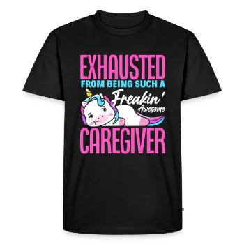 Infirmière Licorne - T-shirt Premium bio Homme - noir - Devant - Nico (187cm)