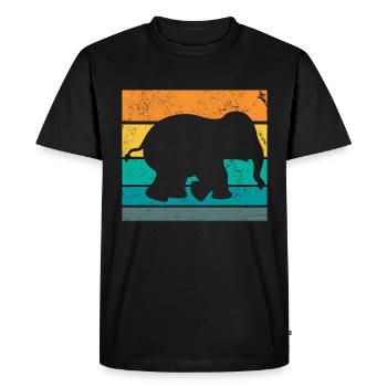 Retro Elephant - Men's Premium Organic T-Shirt - black - Front - Nico (187cm)