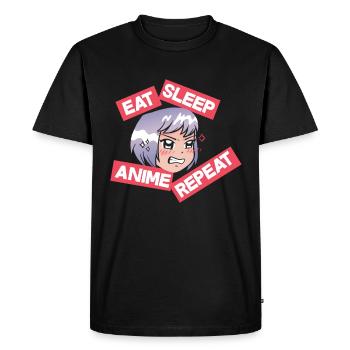 Manger Sleep Anime - T-shirt Premium bio Homme - noir - Devant - Nico (187cm)