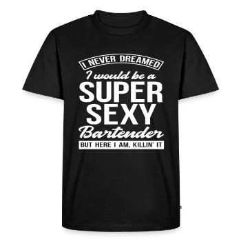 Bartender - Men's Premium Organic T-Shirt - black - Front - Nico (187cm)