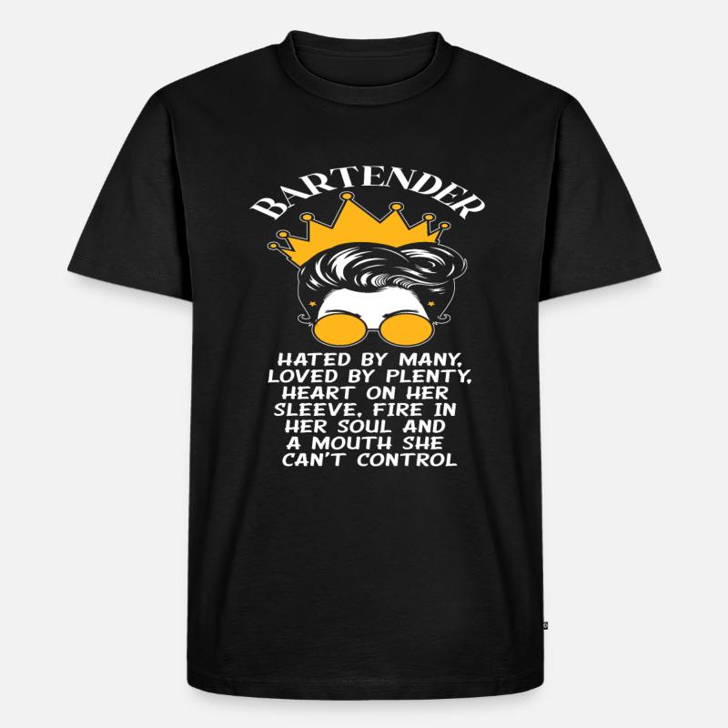 Frauen Beruf Arbeit Barkeeper - Männer Premium Bio T-Shirt - Schwarz