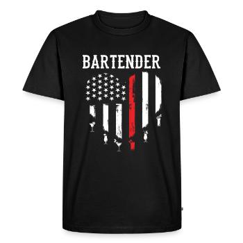 Bartender USA Flag Gift - Men's Premium Organic T-Shirt - black - Front - Nico (187cm)