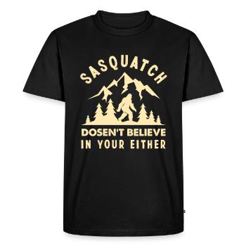 Bigfoot Hunter Mythe Créature Créature - T-shirt Premium bio Homme - noir - Devant - Nico (187cm)