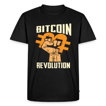 Révolution Bitcoin - T-shirt Premium bio Homme - noir - Devant - Nico (187cm)
