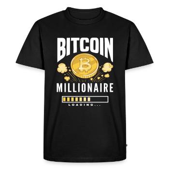 Bitcoin Millionaire Cadeau - T-shirt Premium bio Homme - noir - Devant - Nico (187cm)