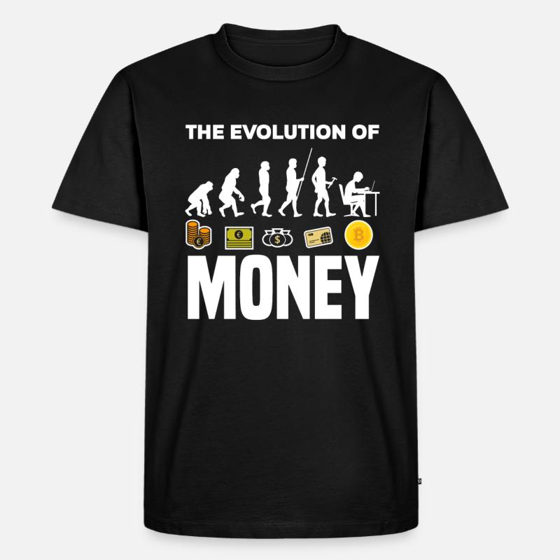 Bitcoin Geld Evolution - Männer Premium Bio T-Shirt - Schwarz