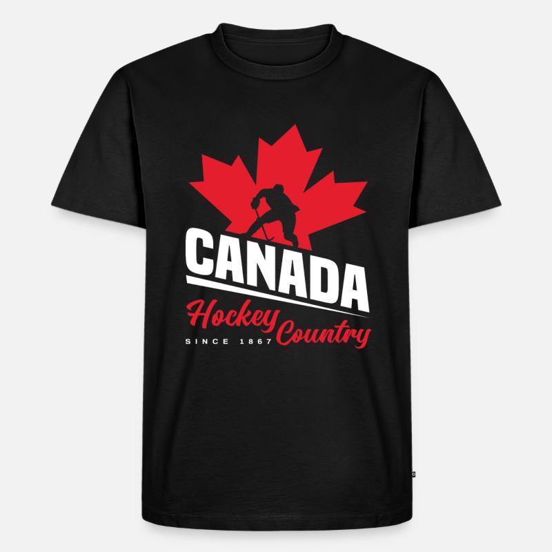 Kanada Eishockey - Männer Premium Bio T-Shirt - Schwarz