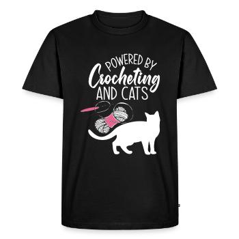 Crochet Cat Lover Gift - Men's Premium Organic T-Shirt - black - Front - Nico (187cm)