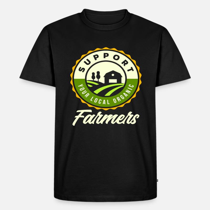 Bauer Lokaler Bio Bauer - Männer Premium Bio T-Shirt - Schwarz