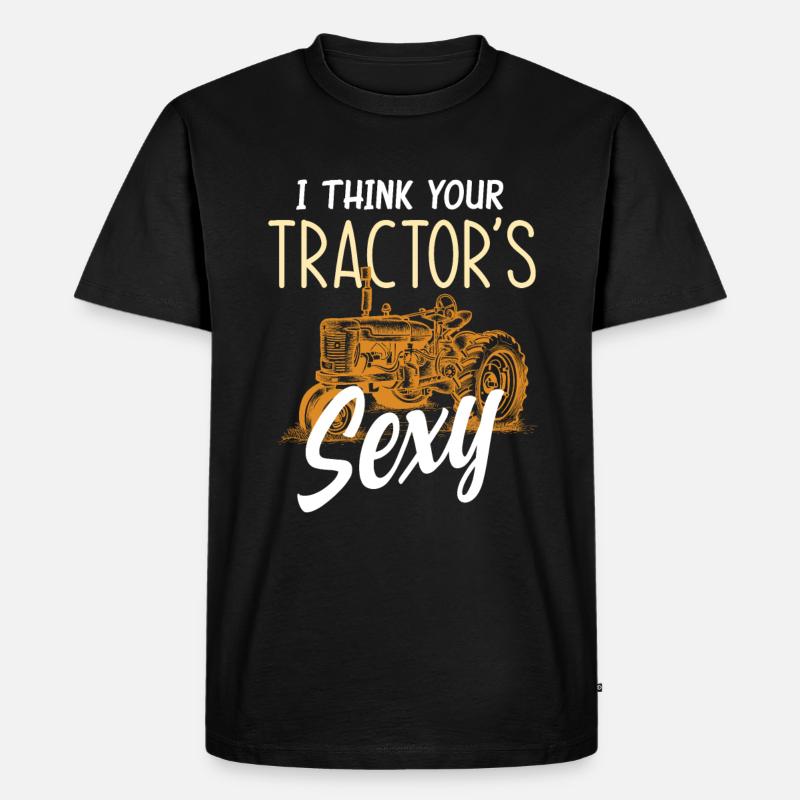 Bauer Traktor Liebhaber - Männer Premium Bio T-Shirt - Schwarz