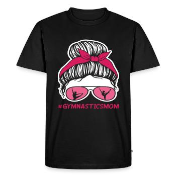 Maman Gymnastique Fière - T-shirt Premium bio Homme - noir - Devant - Nico (187cm)
