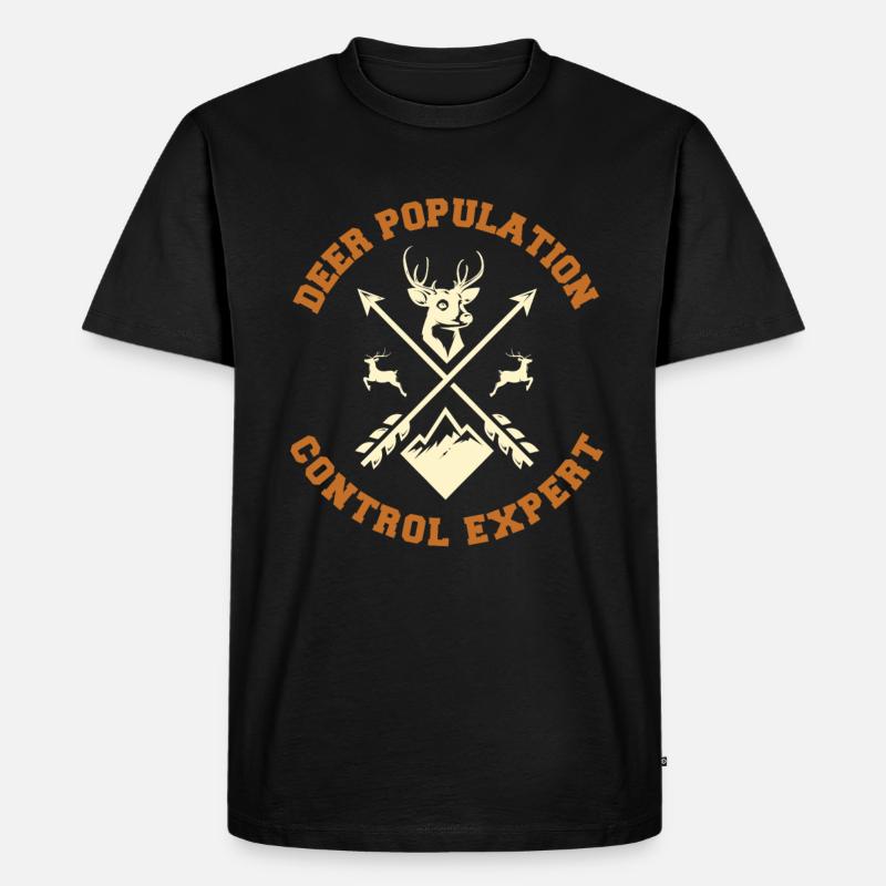 Hirsch Jäger - Männer Premium Bio T-Shirt - Schwarz