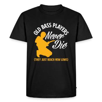 Guitar Bass Guitar Old Man Grandpa - Men's Premium Organic T-Shirt - black - Front - Nico (187cm)