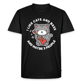 Guitare Cat Guitare Basse - T-shirt Premium bio Homme - noir - Devant - Nico (187cm)