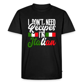 Recette Cuisinier Cuisine Italie Dire Italien - T-shirt Premium bio Homme - noir - Devant - Nico (187cm)