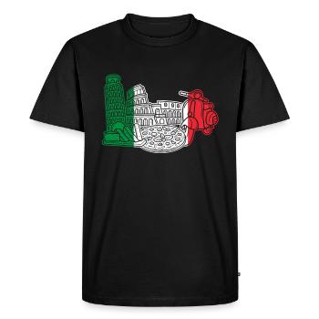 Italie Rome - T-shirt Premium bio Homme - noir - Devant - Nico (187cm)