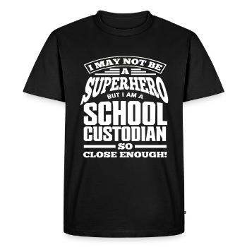 School Janitor Superhero - Men's Premium Organic T-Shirt - black - Front - Nico (187cm)