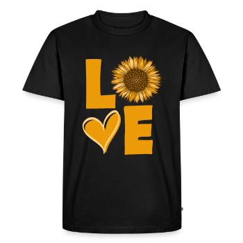 Sunflower Love - Men's Premium Organic T-Shirt - black - Front - Nico (187cm)