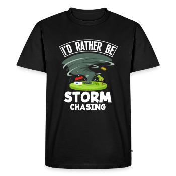 I'd rather be storm chasing - Men's Premium Organic T-Shirt - black - Front - Nico (187cm)