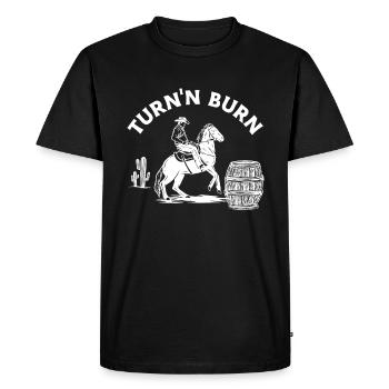 Horse Western Riding Barrel Race Western - Men's Premium Organic T-Shirt - black - Front - Nico (187cm)