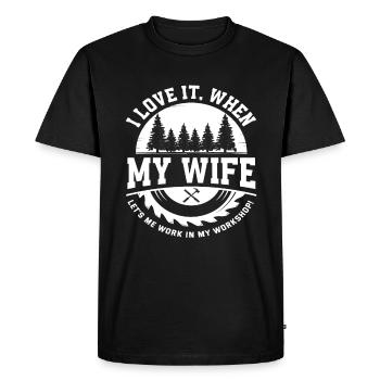 I love my wife workshop craftsman - Men's Premium Organic T-Shirt - black - Front - Nico (187cm)