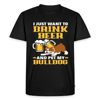 Bière Bulldog - T-shirt Premium bio Homme - noir - Devant - Nico (187cm)