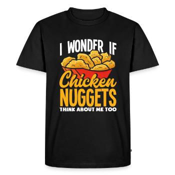 Chicken Nuggets Saying Funny Chicken Nugget - Men's Premium Organic T-Shirt - black - Front - Nico (187cm)
