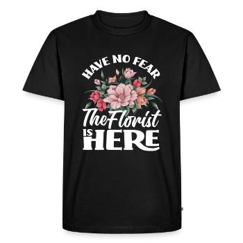 Fleuriste N’ayez pas peur Fleuriste - T-shirt Premium bio Homme - noir - Devant - Nico (187cm)