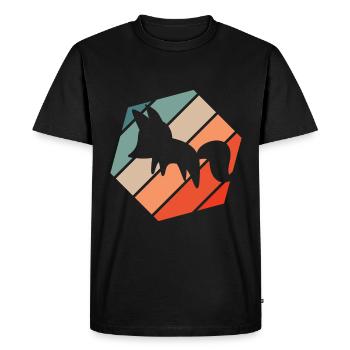 Fuchs Retro - Men's Premium Organic T-Shirt - black - Front - Nico (187cm)