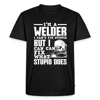 Je suis soudeur soudeur - T-shirt Premium bio Homme - noir - Devant - Nico (187cm)