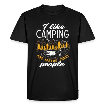 J’aime le camping drôle de caravane camping-car - T-shirt Premium bio Homme - noir - Devant - Nico (187cm)