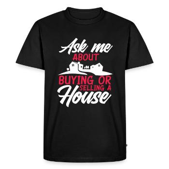 Agent immobilier - T-shirt Premium bio Homme - noir - Devant - Nico (187cm)