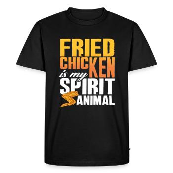 Fried Chicken Favorite Animal Gift Saying - Men's Premium Organic T-Shirt - black - Front - Nico (187cm)