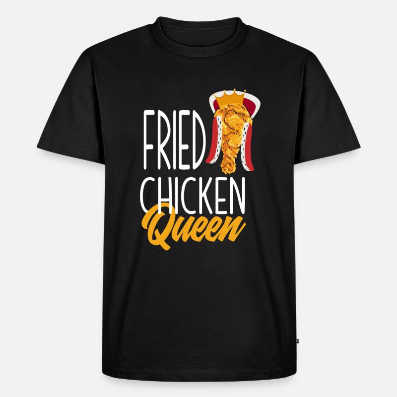 Fried Chicken Queen - Männer Premium Bio T-Shirt - Schwarz