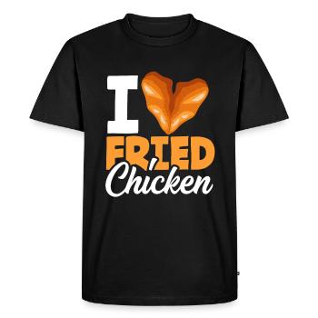 Heart Love Fried Chicken - Men's Premium Organic T-Shirt - black - Front - Nico (187cm)