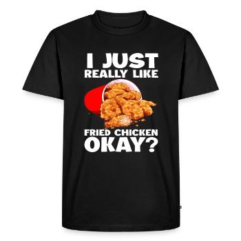 Fried Chicken I like Fried Chicken - Men's Premium Organic T-Shirt - black - Front - Nico (187cm)