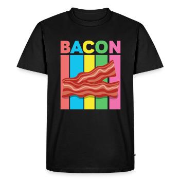 Retro Bacon - Men's Premium Organic T-Shirt - black - Front - Nico (187cm)