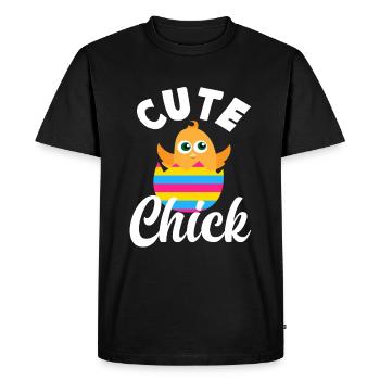 Easter Pun Excavator Easter Bunny - Men's Premium Organic T-Shirt - black - Front - Nico (187cm)