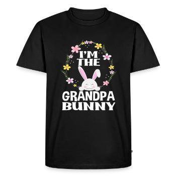 Je suis grand-père lapin de Pâques Couronne florale Pâques - T-shirt Premium bio Homme - noir - Devant - Nico (187cm)