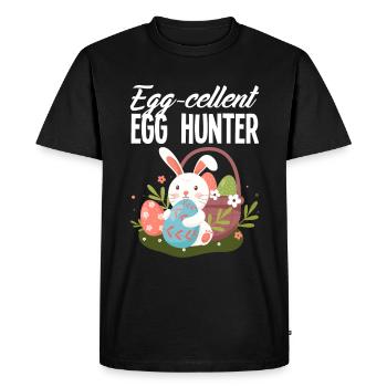 Wonderful Eggs Hunter Easter Bunny Easter - Men's Premium Organic T-Shirt - black - Front - Nico (187cm)