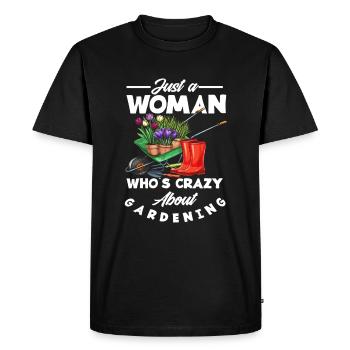 Jardin Mme Jardinière - T-shirt Premium bio Homme - noir - Devant - Nico (187cm)