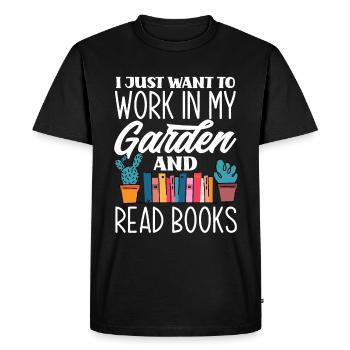 Livres de jardin - T-shirt Premium bio Homme - noir - Devant - Nico (187cm)